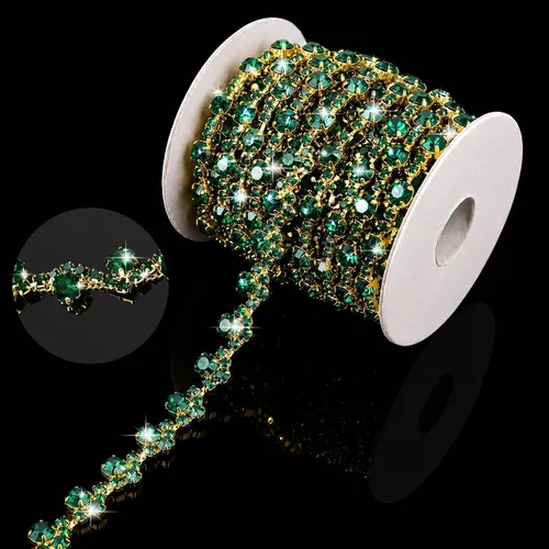 Miniatura 9 de Kigeli Bling Adorno de Diamantes de Imitación con Cadena de Cristal, Adorno de Diamantes de Imitación para Costura, Adornos para Vestidos DIY, Ropa