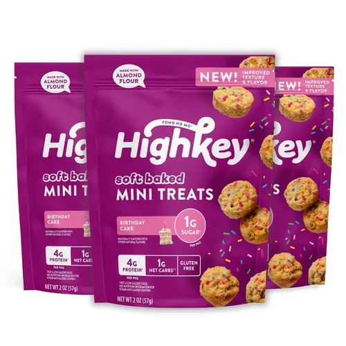 Miniatura 11 de HighKey Muffins de plátano bajos en azúcar, bocadillos keto bajos en carbohidratos de 2 onzas, paquete de 3, mini magdalenas sin gluten con fibra