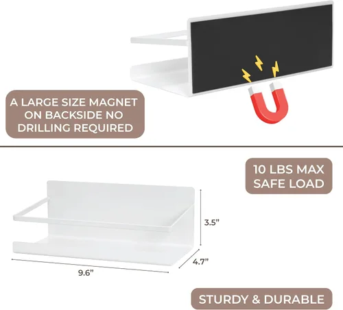 Miniatura 2 de NHZ Estante magnético para especias, refrigerador magnético para especias, estante magnético, estantes metálicos para refrigerador con imanes extra