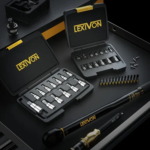 Miniatura 8 de LEXIVON E-TORX - Juego de dados de acero aleado al cromo vanadio, 13 piezas hembra Star Socket E4 - E20 Set Estuche de almacenamiento mejorado