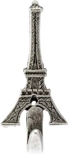 Miniatura 3 de Juego de 3 ganchos de pared de la torre Eiffel pequeña, color plateado