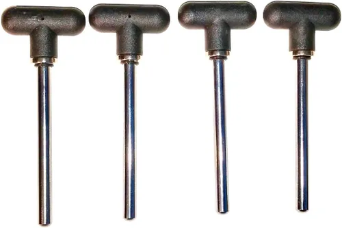 Miniatura 2 de Pasador magnético, extensible (3/8 pulgadas de diámetro y 5-1/2 pulgadas de espacio de bloqueo) con mango en T negro, llave de repuesto universal