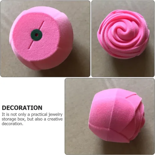 Miniatura 6 de 3pcs Ear Single Small Ring Shape Rose Jewelry Earing Party Simulate Earring Engagement Wedding Antique Cases for Storage Flower Stud Holder Display