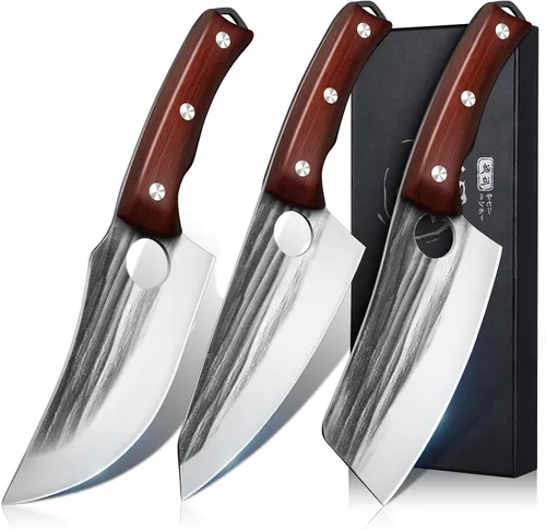 Miniatura 10 de Huusk - Cuchillo japonés versión mejorada, filete cavernícola vikingo, cuchillo de carnicero hecho a mano para cortar carne, cuchillo de cocina