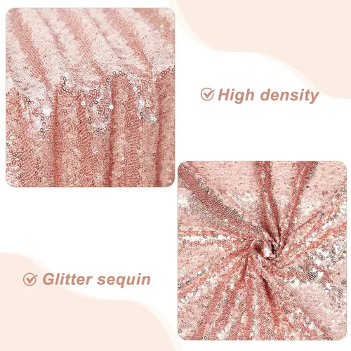Miniatura 2 de PartyDelight - Mantel de lentejuelas, rectangular, 60 x 102 pulgadas, oro rosa