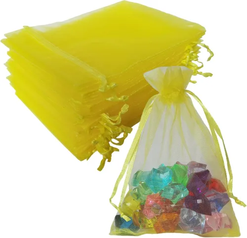 Miniatura 24 de Paquetes de 100 bolsas de organza de 4 x 6 pulgadas, color azul bebé para baby shower, Navidad, recuerdos de fiesta, cumpleaños, boda, despedida