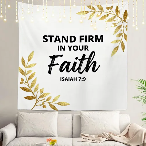 Miniatura 104 de Shrahala Tapiz de pared cristiano con palabras blancas, palabras de Navidad, escuela, Jesús, Biblia, adoración de la Biblia, tapiz grande