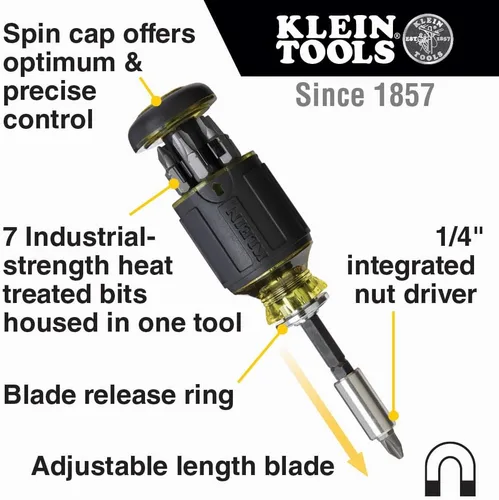 Miniatura 4 de Klein Tools 80037 - Juego de herramientas de destornillador, destornillador de precisión de bolsillo de múltiples puntas y longitud ajustable, 2