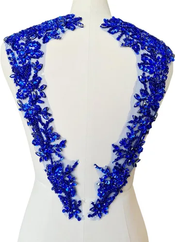 Miniatura 11 de Apliques hechos a mano con cuentas de diamantes de imitación para coser en parche de encaje de cristal, 1 par para ropa de bricolaje, vestido