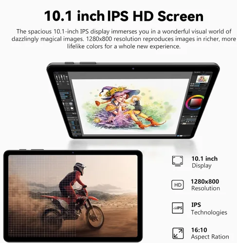 Miniatura 3 de EHFiDC Tablet Android 16 - Tabletas de 10.1 pulgadas, 28 GB de RAM 256 GB ROM 2TB Expand, pantalla táctil IPS HD 1280 x 800, Gemini AI, Octa-Core