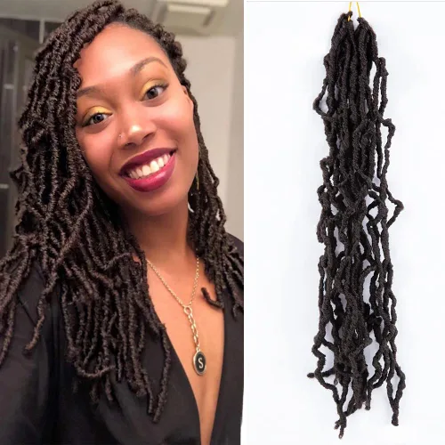 Miniatura 29 de Umylar - Paquetes de 7 rastas sintéticas de ganchillo de 24 pulgadas / 61 cm., extensiones de rastas suaves de diosa, cabello sintético de ganchillo