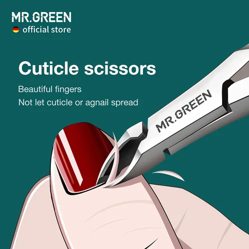 Miniatura 2 de MR.GREEN Tijeras para Cutículas y Manicura Tijeras de Cutículas y Recortadores Eliminador de Piel Muerta Cortadores de Acero Inoxidable Herramienta