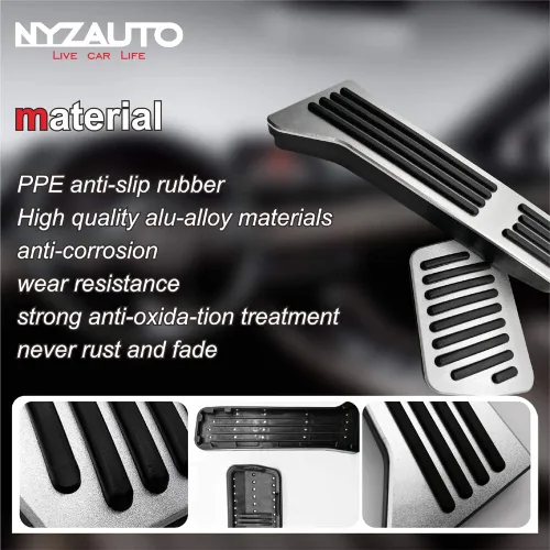 Miniatura 4 de Kit de almohadillas de pedal de rendimiento antideslizante compatible con Mazda 2 3 6 CX3 CX5 CX9, cubiertas de pedal de freno y acelerador de gas