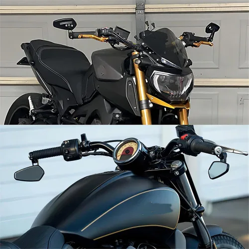 Miniatura 6 de Espejos retrovisores negros de 7/8" para extremo de manillar de motocicleta, CNC, compatibles con Honda GROM MXS125 CB500F, Yamaha MT-03 MT-07 FZ-07