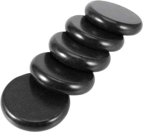 Miniatura 4 de SINJEUN Paquete de 22 piedras de masaje de basalto de 3.5 pulgadas, rocas grandes de masaje de basalto redondas para spa en casa, relajación