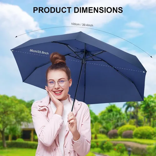 Miniatura 2 de LEAGERA Compact Travel Umbrella with Case - Mini Umbrella for Purse, Small Lightweight &Tiny Umbrellas Design Perfect for Parasol Outdoor