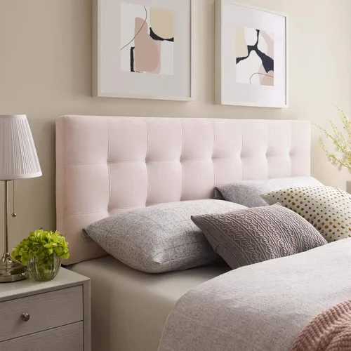 Miniatura 7 de Modway Lily Biscuit - Cabecero de terciopelo con estilo capitoné para cama individual, color gris