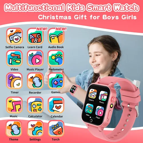 Miniatura 2 de Relojes Inteligentes para Niñas de 6-12 Años, 26 Juegos Pantalla Táctil Reloj para Niños con Cámara de Video Reproductor de Música Tarjetas