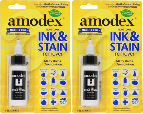 Miniatura 8 de Amodex Removedor de manchas y tinta para ropa, cuero y piel - Elimina tinta, esferográfica, rotulador, grasa y más, funciona en manchas incrustadas