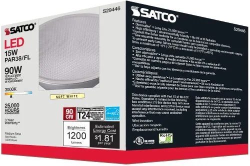 Miniatura 8 de Satco Bombilla S29446, blanco cálido