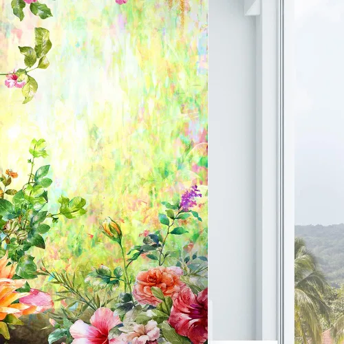 Miniatura 5 de Cortina de ducha floral acuarela abstracta hojas verdes prado tela de poliéster juego de cortina de ducha de baño decoración con ganchos, 72 x 72