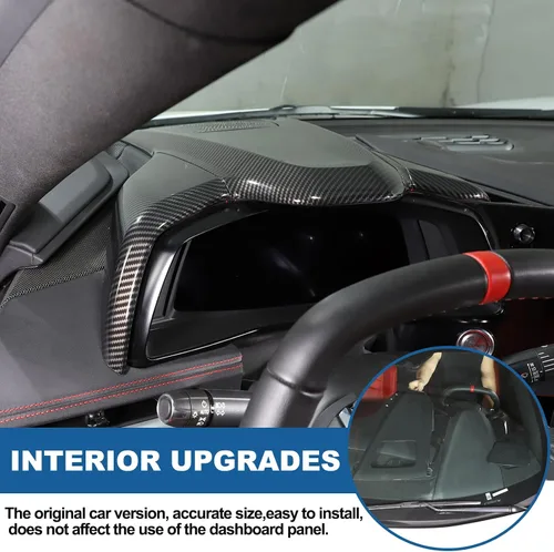 Miniatura 4 de Cubierta de panel de control compatible con Corvette C8 Stingray 2020-2024 ABS 4 piezas de cubierta de borde superior del salpicadero, accesorios