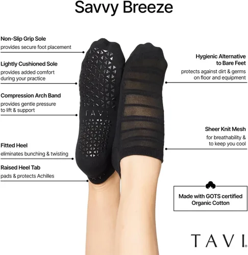 Miniatura 13 de TAVI - Calcetines de agarre inteligente para mujer, pilates, pantuflas, yoga y ballet, barre