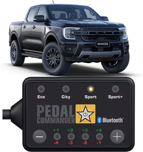 PEDAL COMMANDER Controlador de respuesta del acelerador para Ford Ranger 2012+ - 36 modos de conducción de 4 tipos, Plug and Play, Bluetooth,