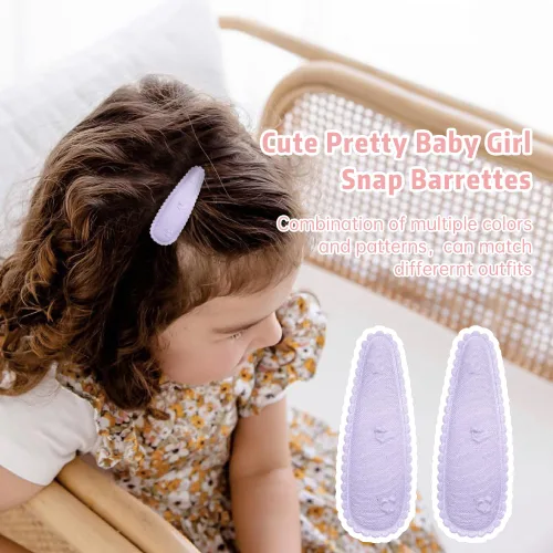 Miniatura 4 de 20 piezas pinzas para el cabello para niña con estampado floral, pinzas para el cabello de niña pequeña antideslizantes envueltas a presión