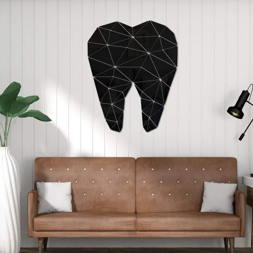 Miniatura 3 de The Geeky Days Pegatinas de pared con espejo acrílico en forma de diente para el cuidado dental, clínica dental, estomatología, arte de pared 3D