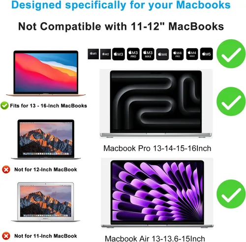 Miniatura 2 de Paquete de 2 adhesivos de atajos para Apple Mac OS System, nuevo adhesivo de atajos 2026 para MacBook Pro de 13-16 pulgadas y MacBook Air Arcoíris