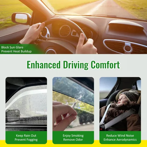 Miniatura 6 de Deflectores de ventana lateral, compatibles con Chevrolet Equinox EV 2024-2026, cinta en acrílico ahumado/tintado, 4 piezas, protectores de lluvia