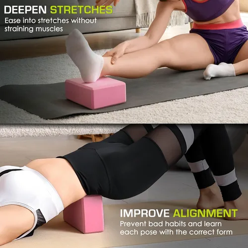 Miniatura 4 de ProsourceFit Foam Yoga Blocks, High Density EVA Yoga Bricks 4”x 6” x 9” (Set of 2)