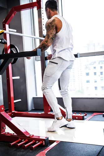 Miniatura 6 de FIRSTGYM Pantalones deportivos para hombre, ajustados, para entrenamiento, malla en el muslo, con bolsillos con cremallera