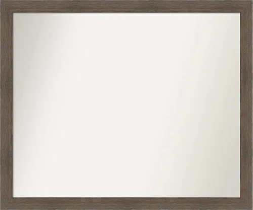Miniatura 499 de Amanti Art Espejo de pared personalizado no biselado (24 x 27 pulgadas), marco estrecho de nogal chipre - varios tamaños personalizados - Espejo
