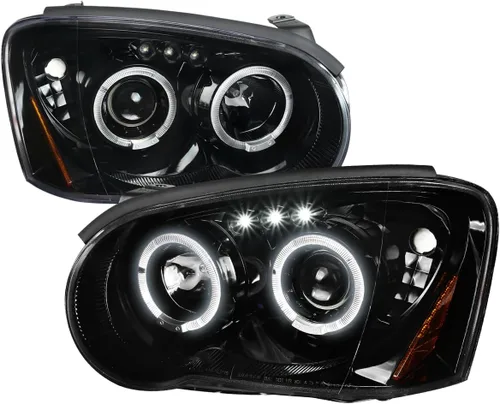 Miniatura 8 de Autozensation Compatible con Subaru Impreza RS/WRX/Outback/STI de 2004-2005, juego de faros izquierdo + derecho, faros de proyector de halo negro