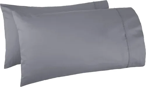 Miniatura 6 de Amazon Basics Juego de 2 fundas de almohada de 400 hilos, 100 % algodón, suaves, tejido satinado, resistentes a las arrugas, tamaño estándar, 20 x