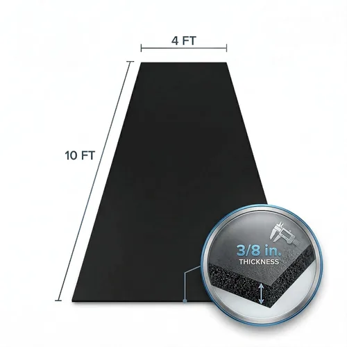 Miniatura 5 de Rollo de piso de goma resistente de 1/4" de espesor de Floor Inc Tapetes de piso de goma reciclada flexibles para gimnasio en casa Tapete