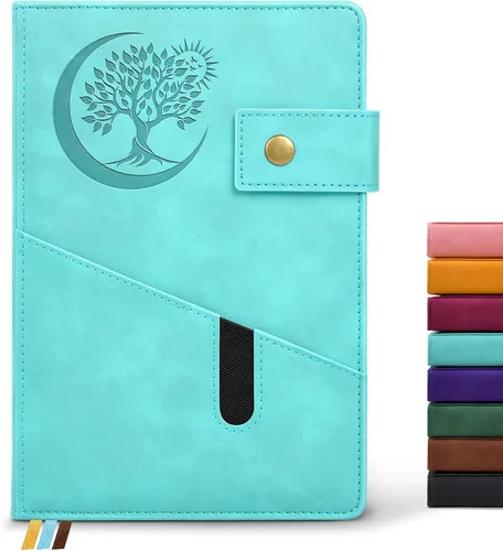 Miniatura 13 de PAIBAS Cuaderno en blanco, cuaderno de bocetos A5 de cuero de tapa dura con 200 páginas de papel grueso en blanco para hombres y mujeres, diario
