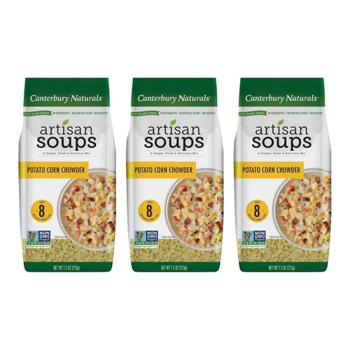 Miniatura 14 de Canterbury Naturals Mezcla de sopa artesanal, mezcla de sopa de fideos con pollo, sin OMG, hace 8 porciones, bolsa de 6.5 onzas (paquete de 3)