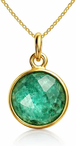 Miniatura 26 de Collar con colgante redondo, piedras preciosas naturales, labradorita, piedra lunar arcoíris, cristal, cuarzo rosa, amatista, citrino, plata de ley