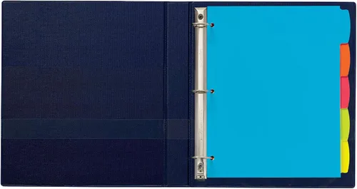 Miniatura 7 de Avery Separadores de plástico duradero con pestañas grandes para escribir y borrar, juego de 5 pestañas para carpetas de 3 anillos, multicolor