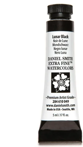 Daniel Smith Pintura acuarela extrafina, tubo de 5 ml, negro lunar, 284610049, 0.17 fl oz (paquete de 1)