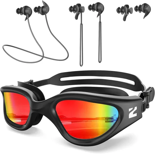 Miniatura 8 de ZIONOR G1 Lite - Gafas de natación polarizadas con 3 pares de tapones para los oídos, gafas de natación con protección UV antivaho para adultos, A3