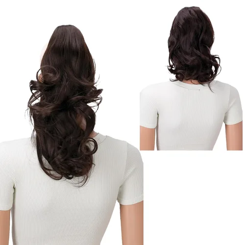Miniatura 26 de PRETTYSHOP 16 o 20 pulgadas clip para el pelo en extensión cola de caballo 2 en 1 rizada resistente al calor