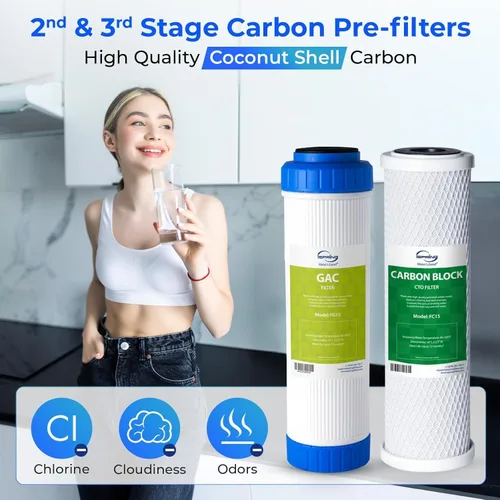 Miniatura 7 de iSpring RCC7AK - Sistema de filtro de agua potable por ósmosis inversa de 6 etapas con reimineralización alcalina, pH natural, color blanco