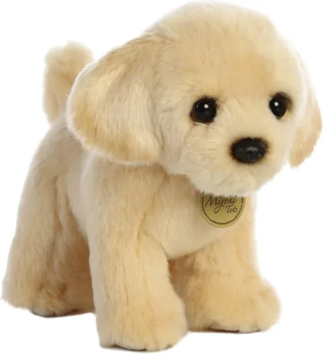 Aurora® - Adorable cachorro labrador Golden de peluche Miyoni®, detalle realista, compañía entrañable, marrón, 10 pulgadas