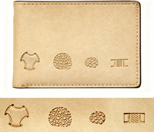 Miniatura 6 de Herramientas de estampado de cuero, juego de 4 sellos de cuero de acero inoxidable para manualidades, manualidades, trabajo hecho a mano