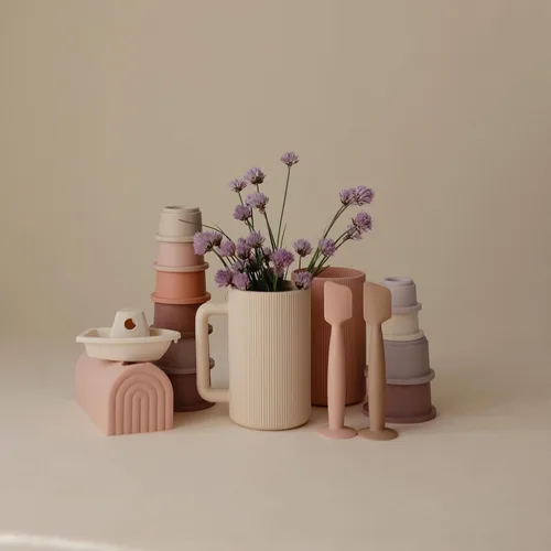 Miniatura 6 de Mushie - Taza de enjuague para baño de bebé 100% silicona de grado alimentario Taza de enjuague de champú y lavado corporal para niños
