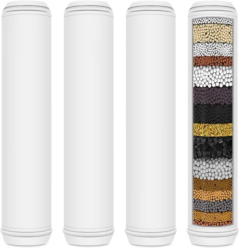 Miniatura 8 de Paquete de 3 filtros de cabezal de ducha de carbono para sistema PWERAN, elimina el cloro, la arena, el óxido y los metales pesados, mejora
